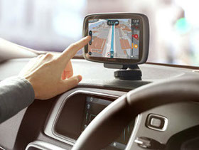 image of a person using a sat nav